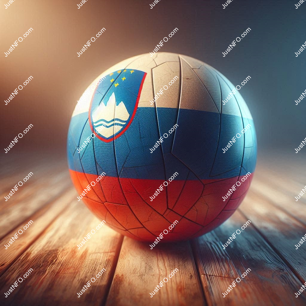 عرض ثلاثي الأبعاد بتصميم كروي لعلم سلوفينيا يبرز التفاصيل والألوان الوطنية بدقة ووضوح