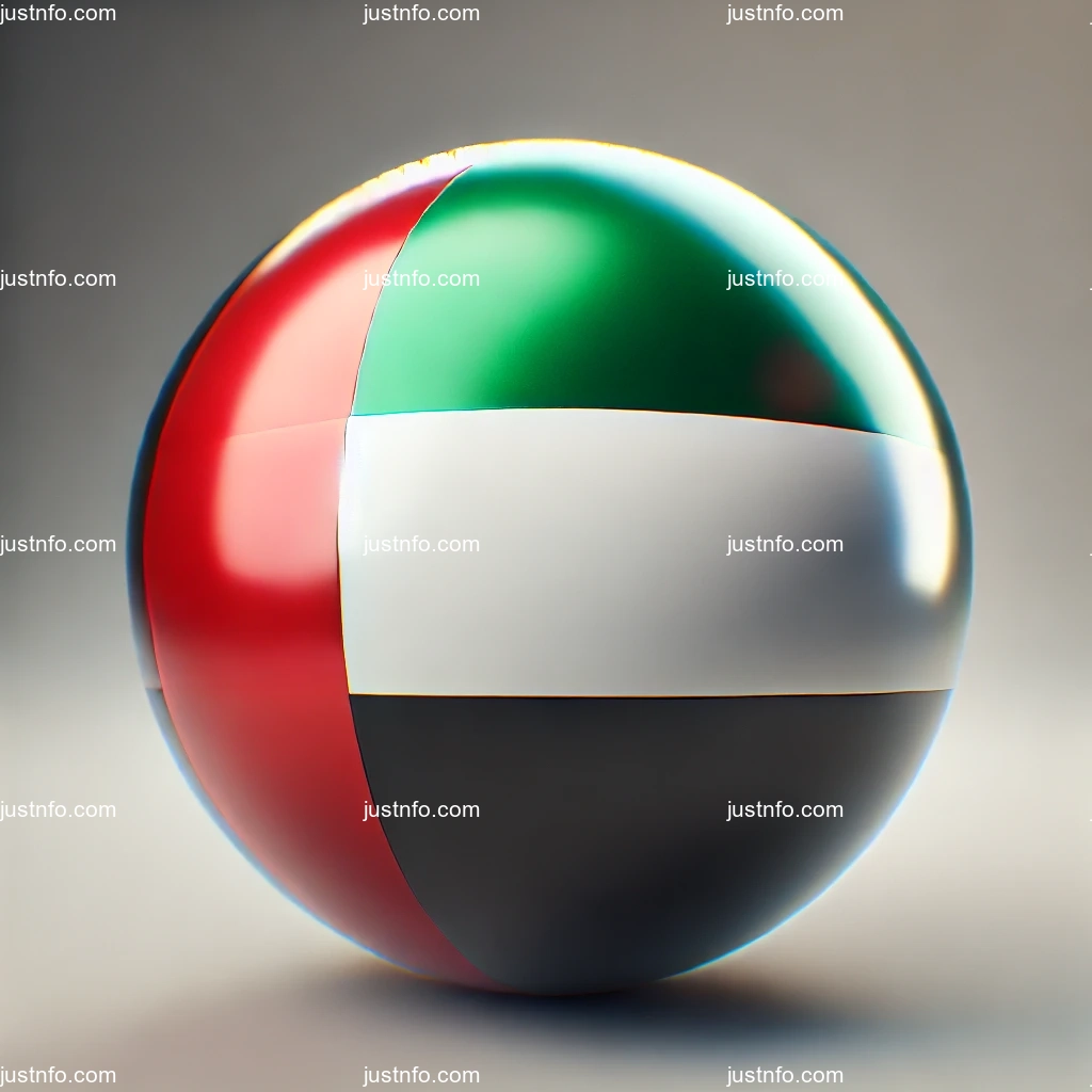 رؤية بديلة لعلم الإمارات العربية المتحدة بتصميم كروي ثلاثي الأبعاد تُبرز تفاصيل مختلفة
